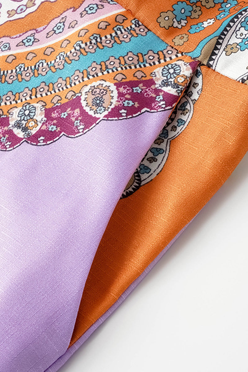 Kaynafashions - Casual College National Totem Print Patchwork Frenulum O Neck Loose Jumpsuits(3 Colors)