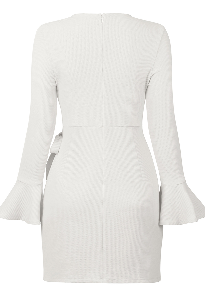 Kaynafashions - Casual Solid Flounce O Neck Irregular Dress Dresses(4 colors)