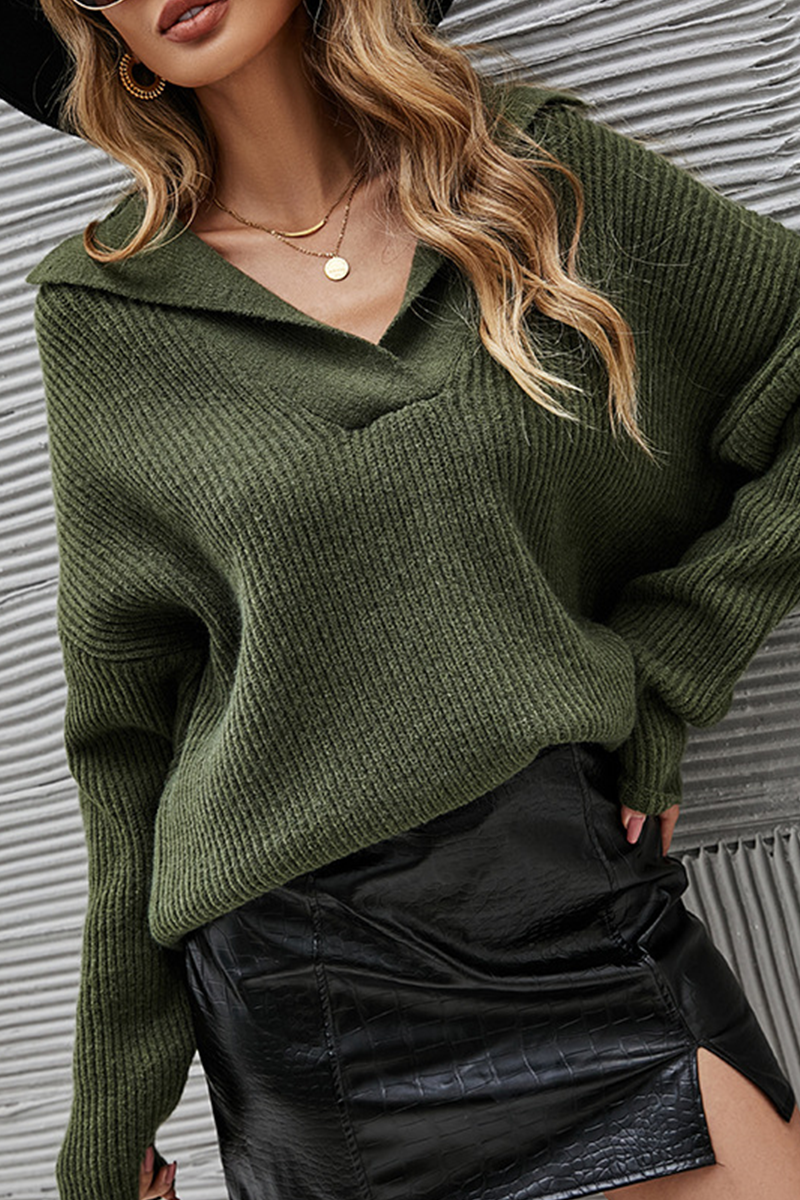 Kaynafashions - Casual Solid Patchwork Turndown Collar Tops(7 Colors)