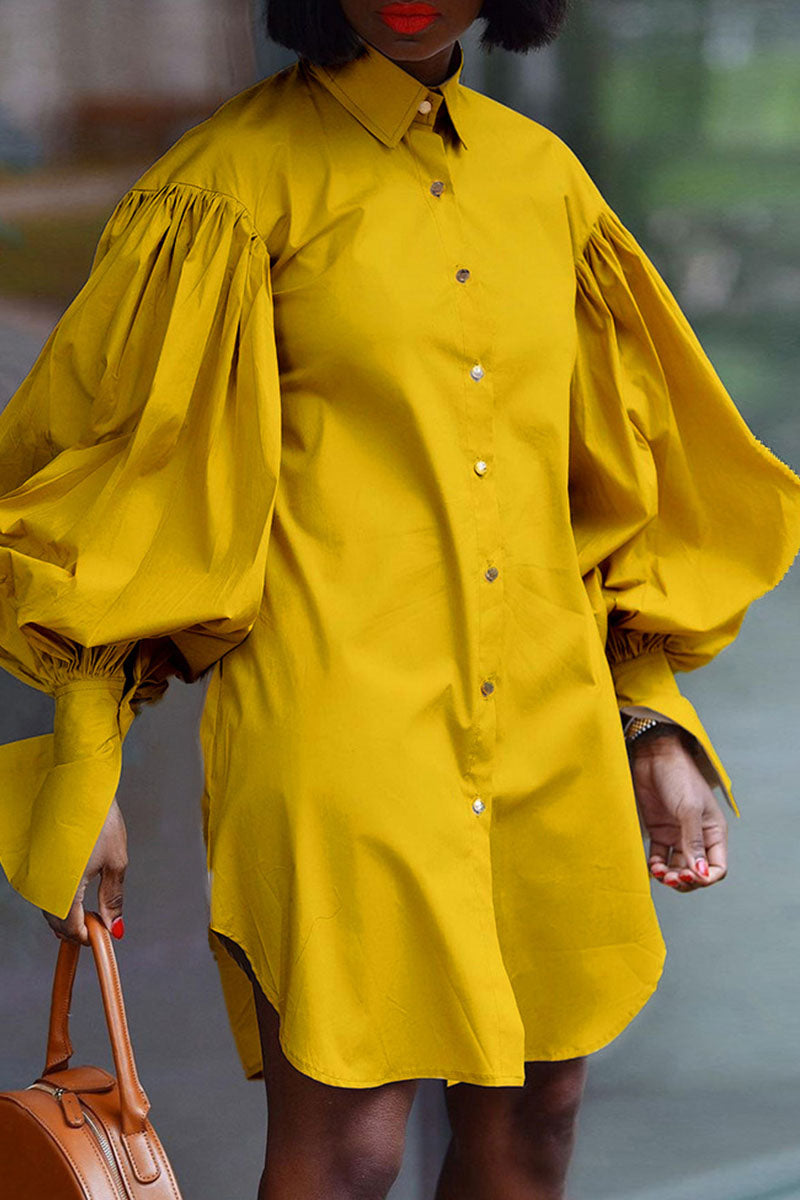Kaynafashions - Fashion Elegant Solid Patchwork Fold Turndown Collar Tops(5 Colors)
