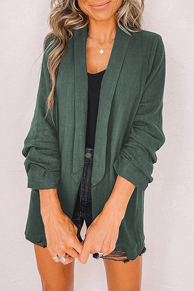 Kaynafashions - Casual Solid Patchwork Cardigan Collar Outerwear(13 colors)