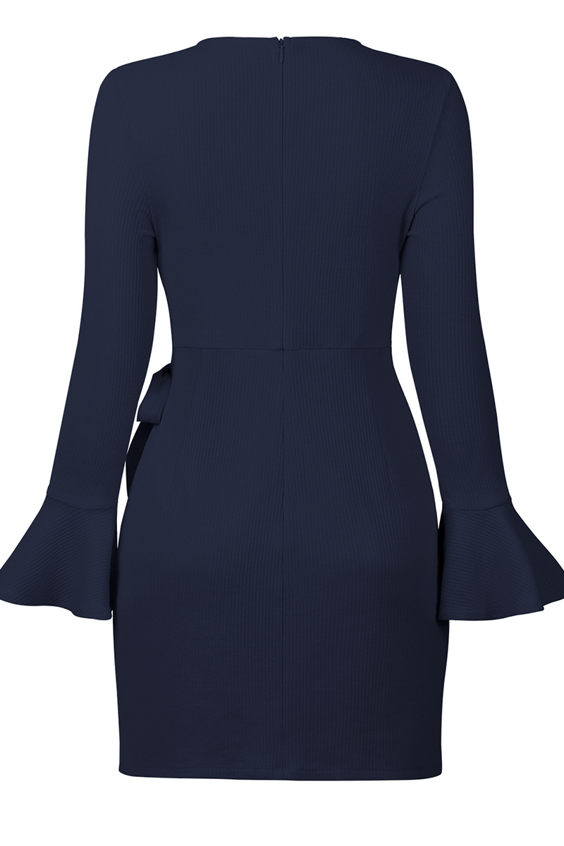 Kaynafashions - Casual Solid Flounce O Neck Irregular Dress Dresses(4 colors)