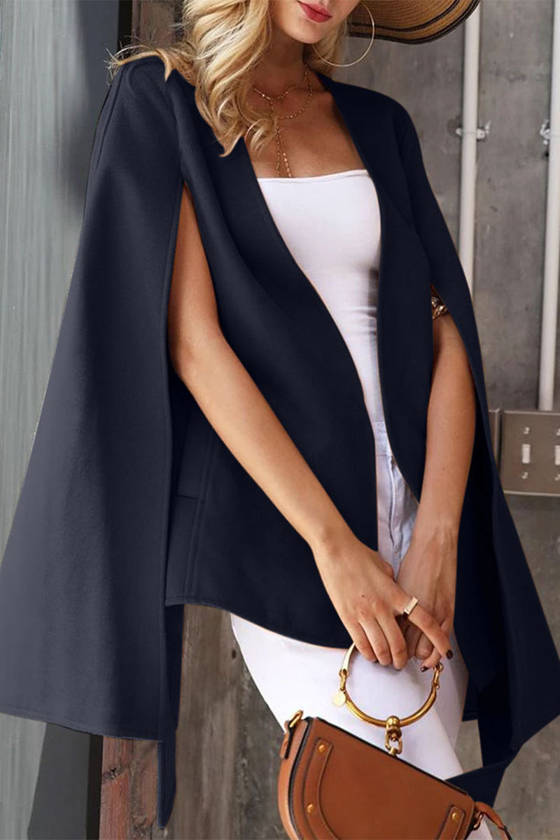 Kaynafashions - Elegant Solid Color Outerwear