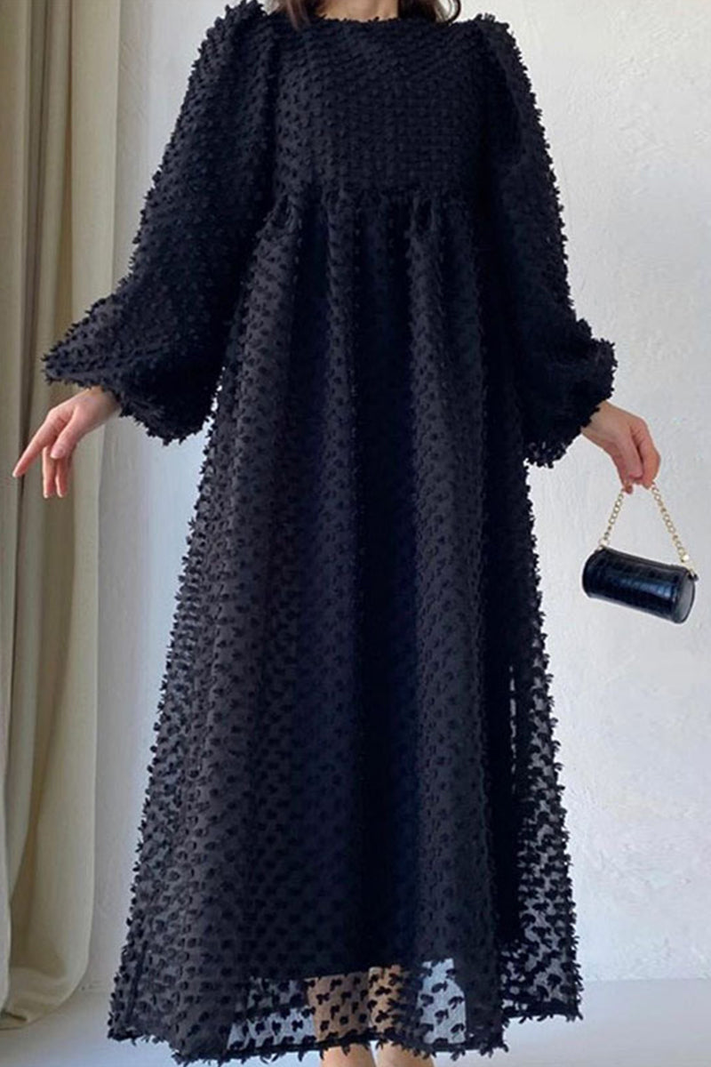 Kaynafashions - Elegant Solid Patchwork O Neck A Line Dresses