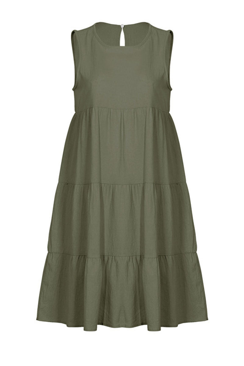 Kaynafashions - Fashion Casual Solid Patchwork O Neck Princess Dresses(6 Colors)