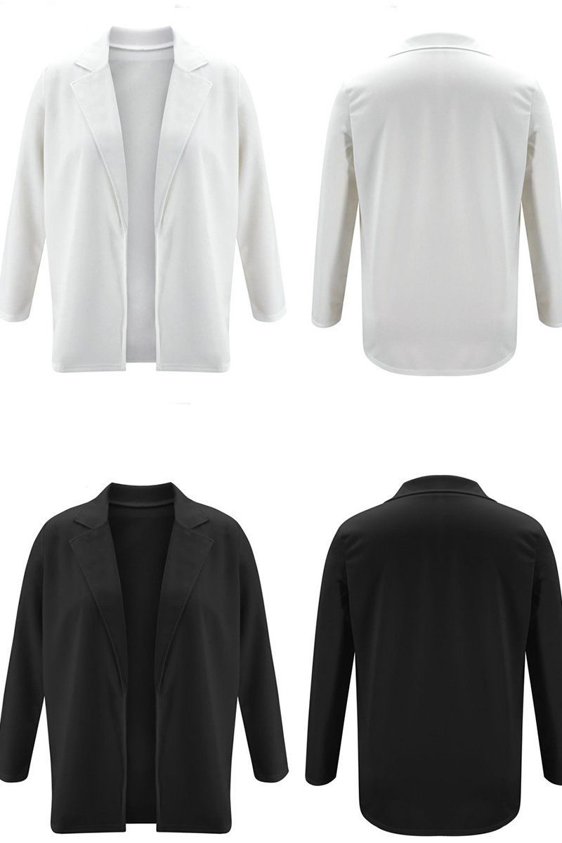 Kaynafashions - Casual Solid Patchwork Turndown Collar Outerwear