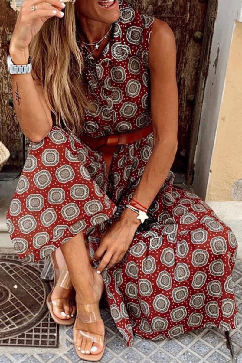 Kaynafashions - Casual Dot Buckle Basic Mandarin Collar A Line Dresses(3 Colors)