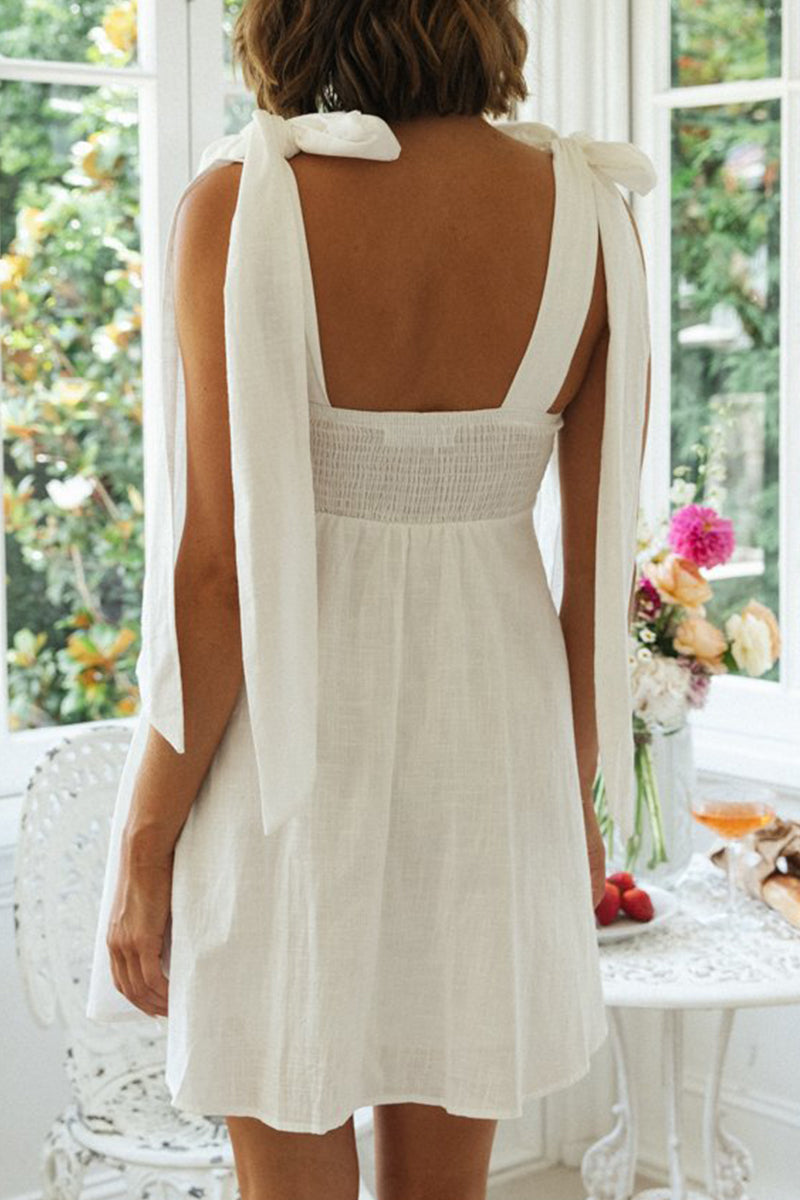 Kaynafashions - Elegant Simplicity Frenulum Square Collar Princess Dresses