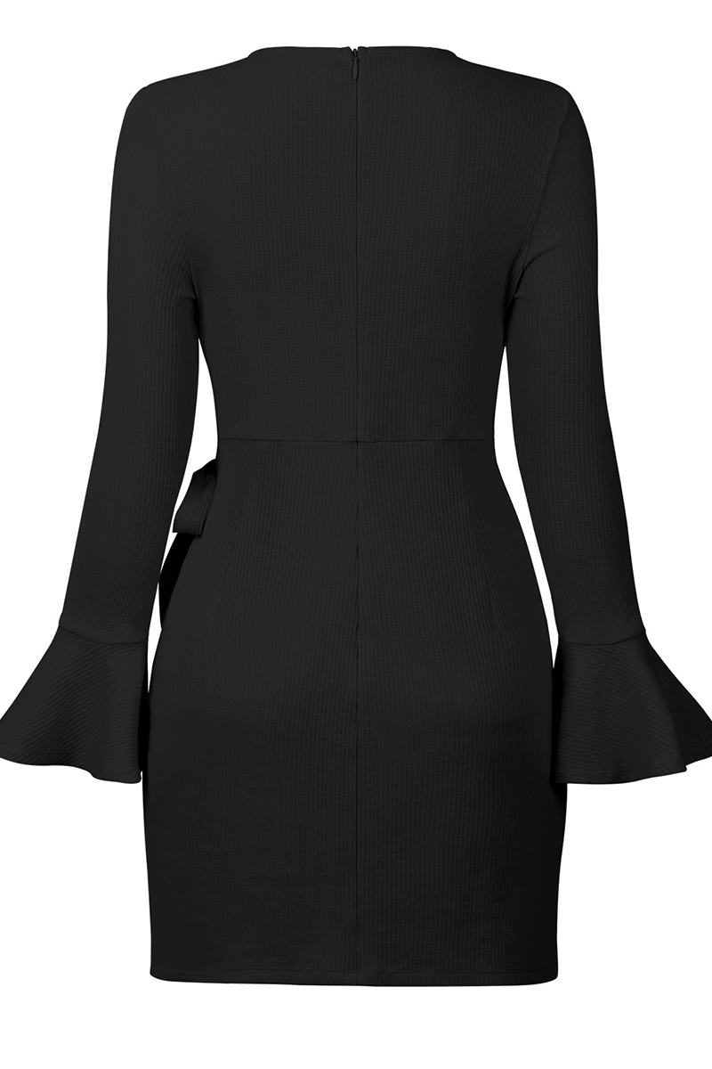 Kaynafashions - Casual Solid Flounce O Neck Irregular Dress Dresses(4 colors)