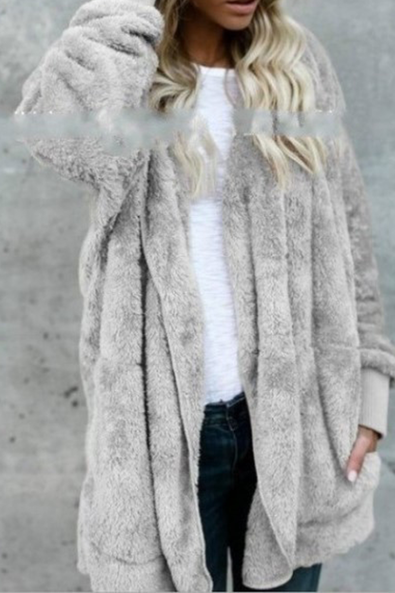 Kaynafashions - Casual Solid Patchwork Hooded Collar Outerwear(12 colors)