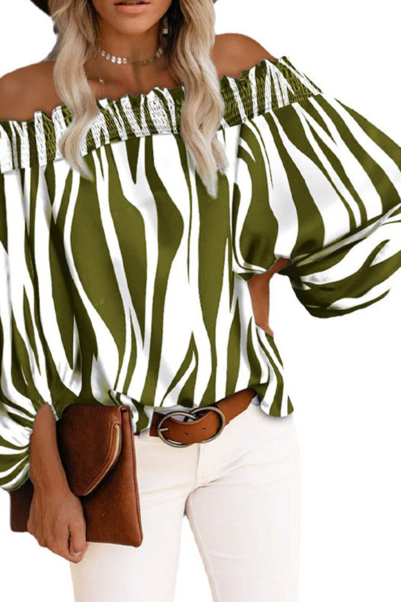 Kaynafashions - Casual Striped Patchwork Off the Shoulder Tops(6 Colors)