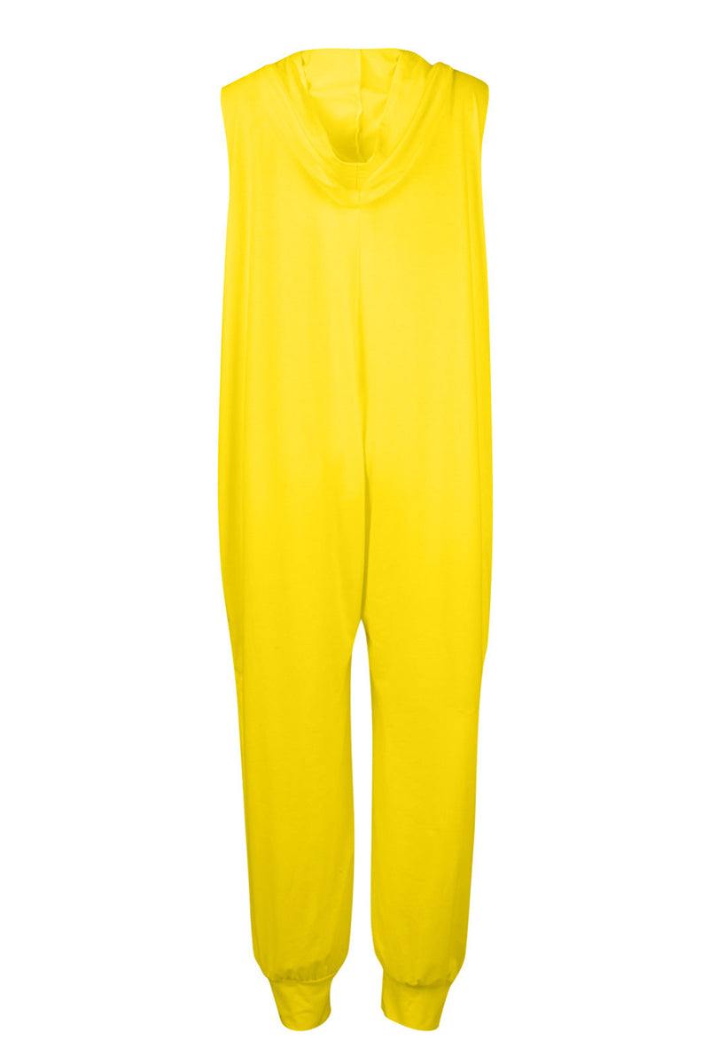 Kaynafashions - Casual Solid Buckle Hooded Collar Loose Jumpsuits(10 Colors)