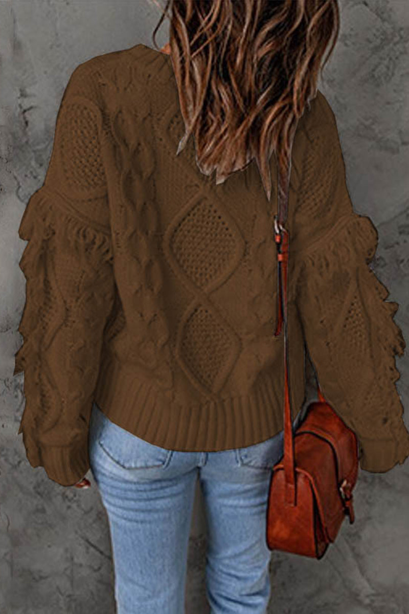 Kaynafashions - Sweet Elegant Solid Tassel O Neck Sweaters(8 Colors)