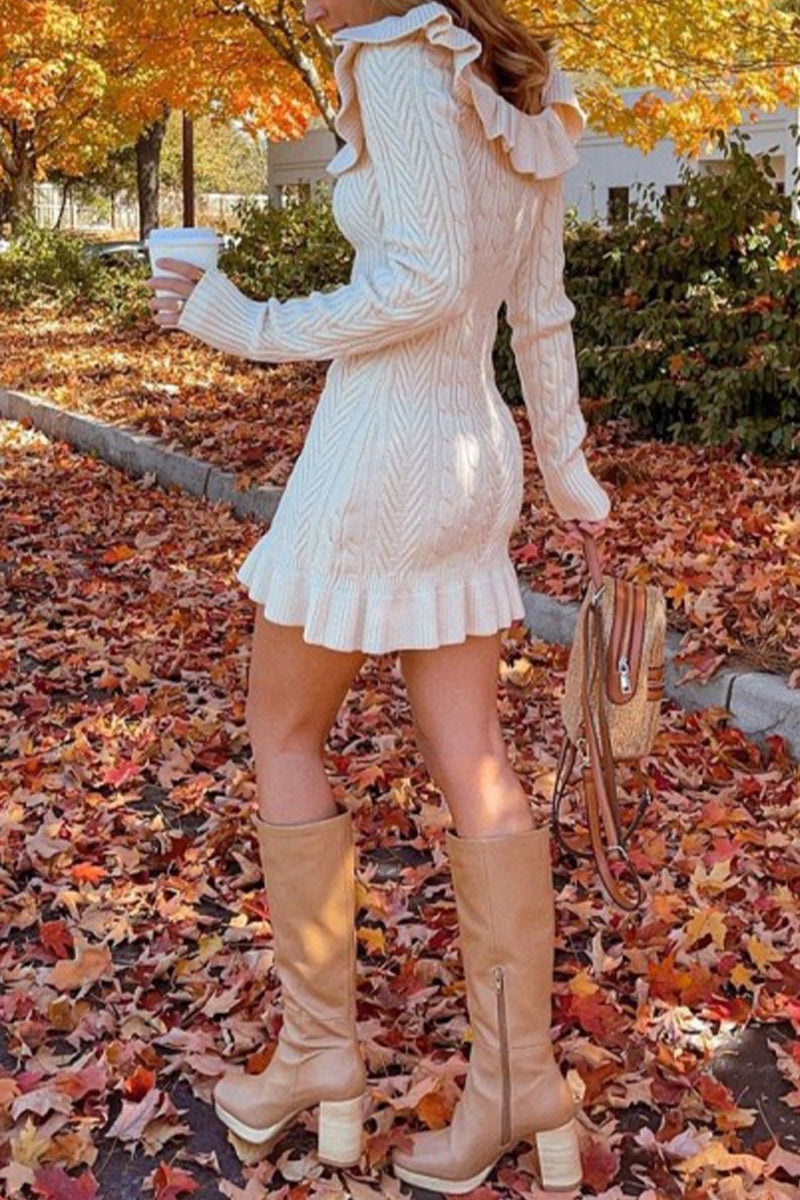 Kaynafashions - Elegant Solid Stringy Selvedge U Neck A Line Dresses