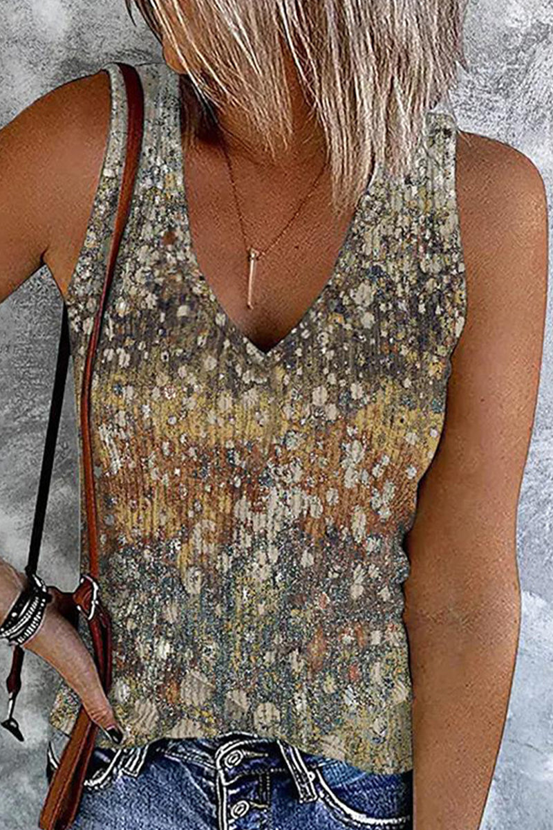 Kaynafashions - Vintage Floral Patchwork V Neck Tops(3 Colors)