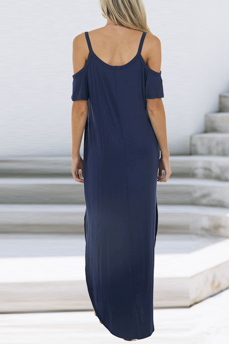 Kaynafashions - Casual Solid Patchwork Spaghetti Strap Straight Dresses(3 colors)