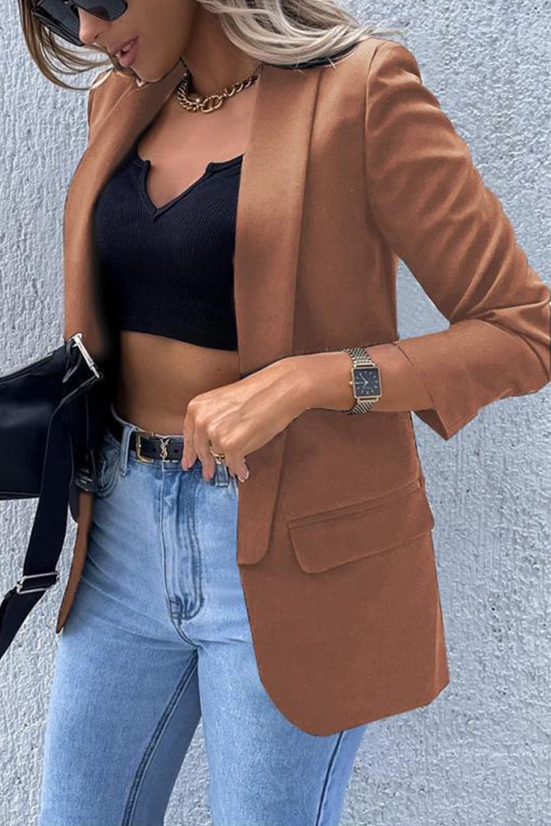 Kaynafashions - Street Print Patchwork Turndown Collar Outerwear(5 Colors)