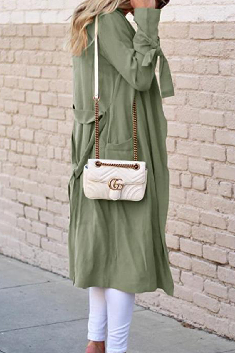 Kaynafashions - British Style Solid Frenulum Outerwear(6 Colors)