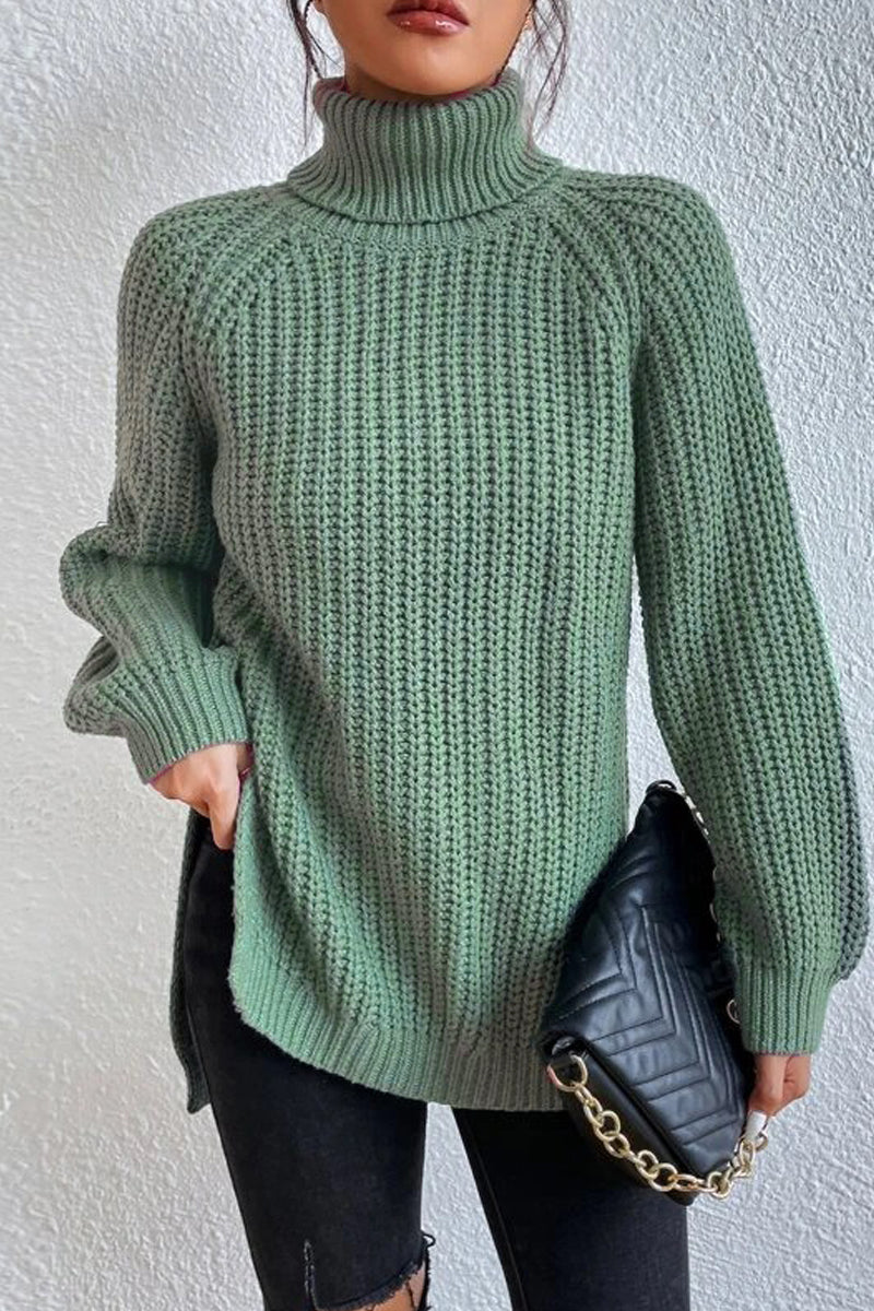 Kaynafashions - Casual Solid Basic Turtleneck Tops