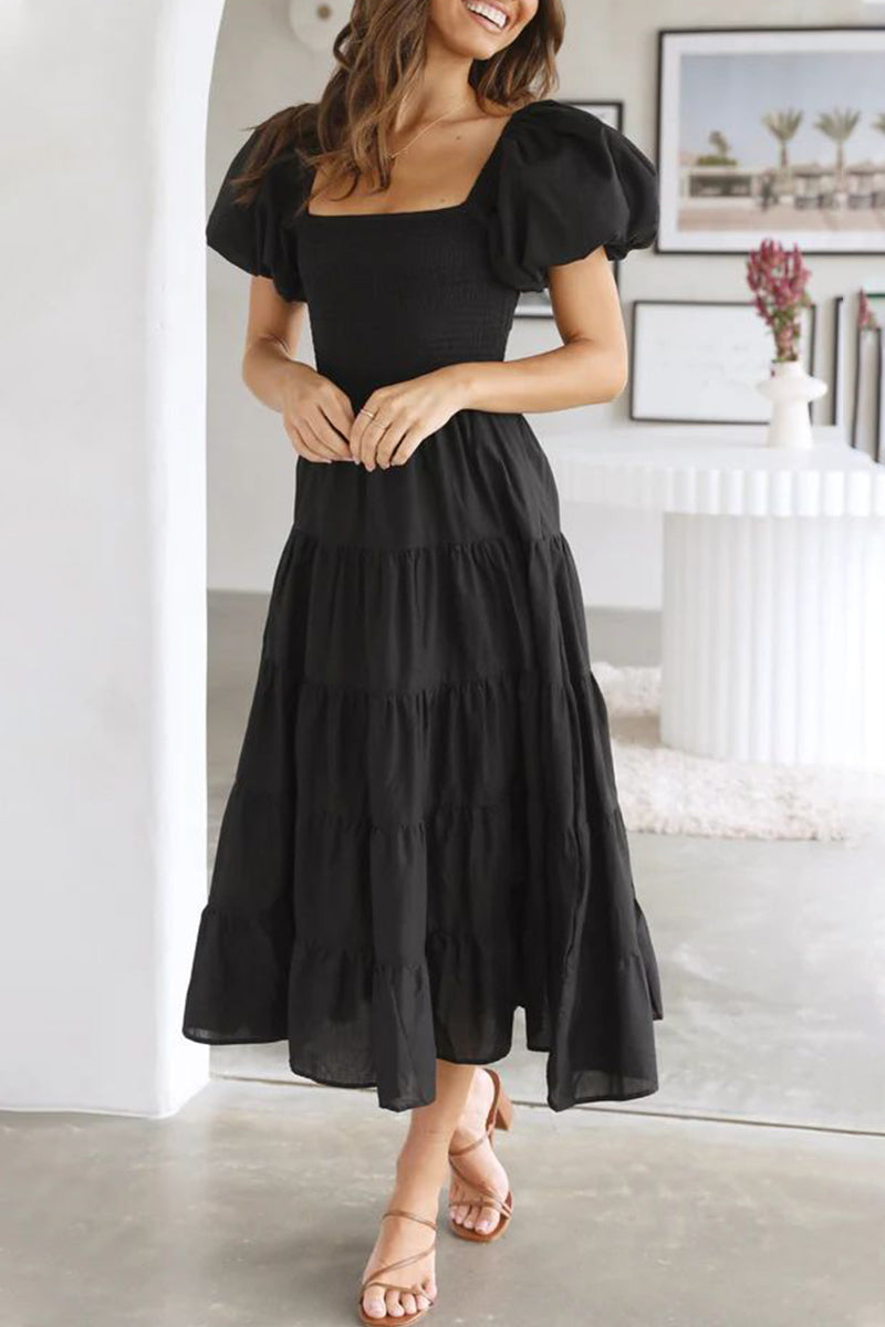 Kaynafashions - Casual Simplicity Solid Backless Off the Shoulder A Line Dresses(6 Colors)
