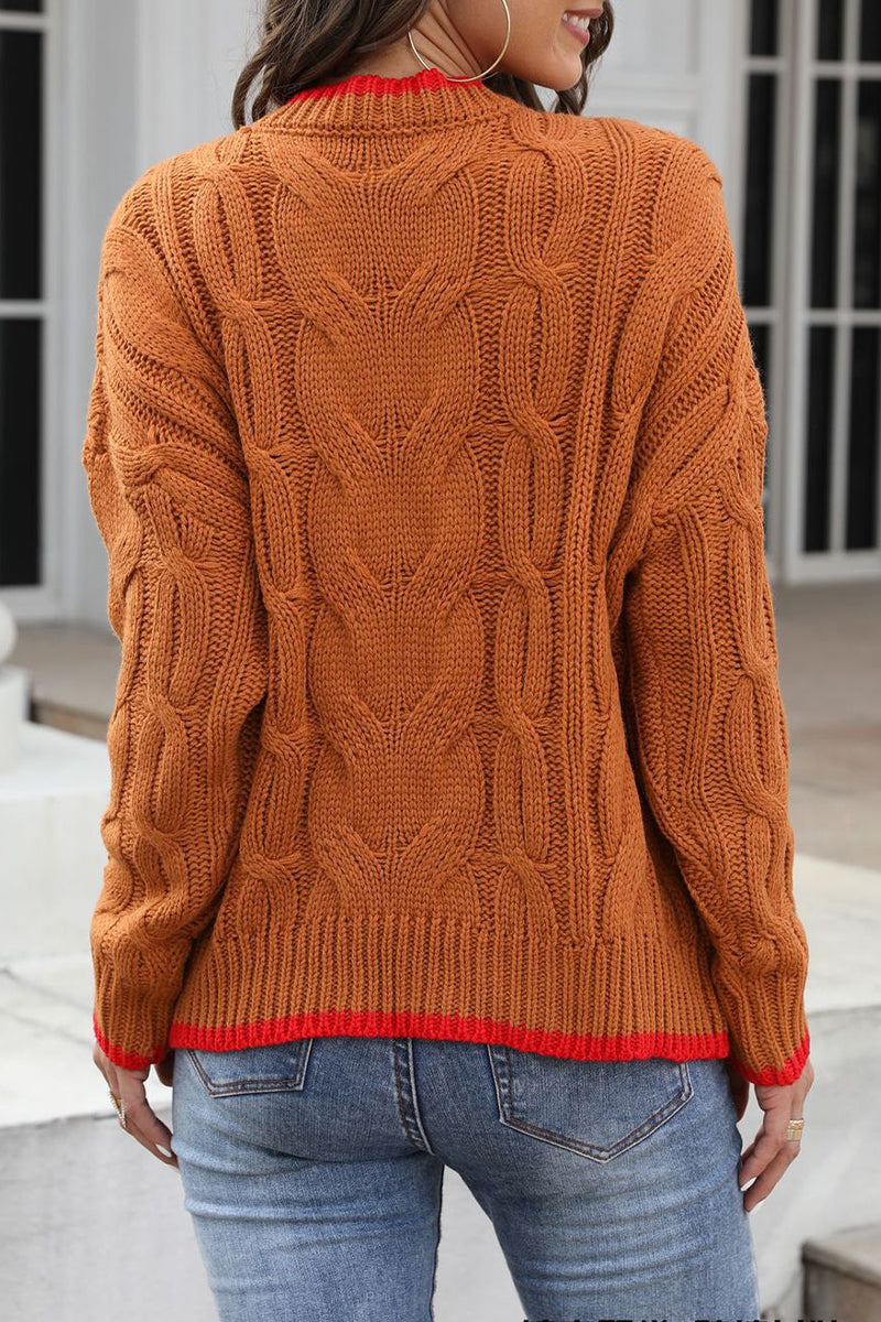 Kaynafashions - Casual Striped Patchwork O Neck Tops