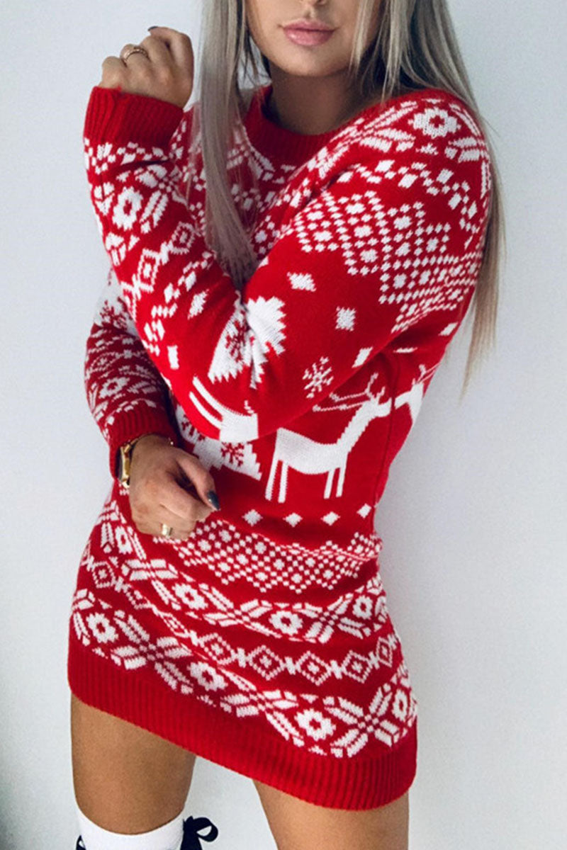 Kaynafashions - Fashion Casual Wapiti Patchwork O Neck A Line Dresses