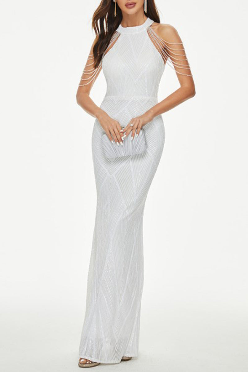 Kaynafashions - Elegant Formal Solid Patchwork Evening Dress Dresses(6 Colors)