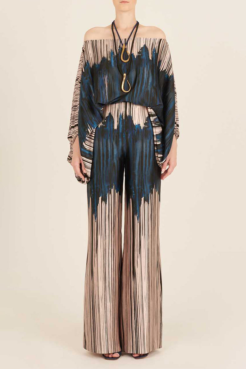 Kaynafashions - Casual Elegant Print Patchwork Off the Shoulder Long Sleeve Two Pieces(13 Colors)