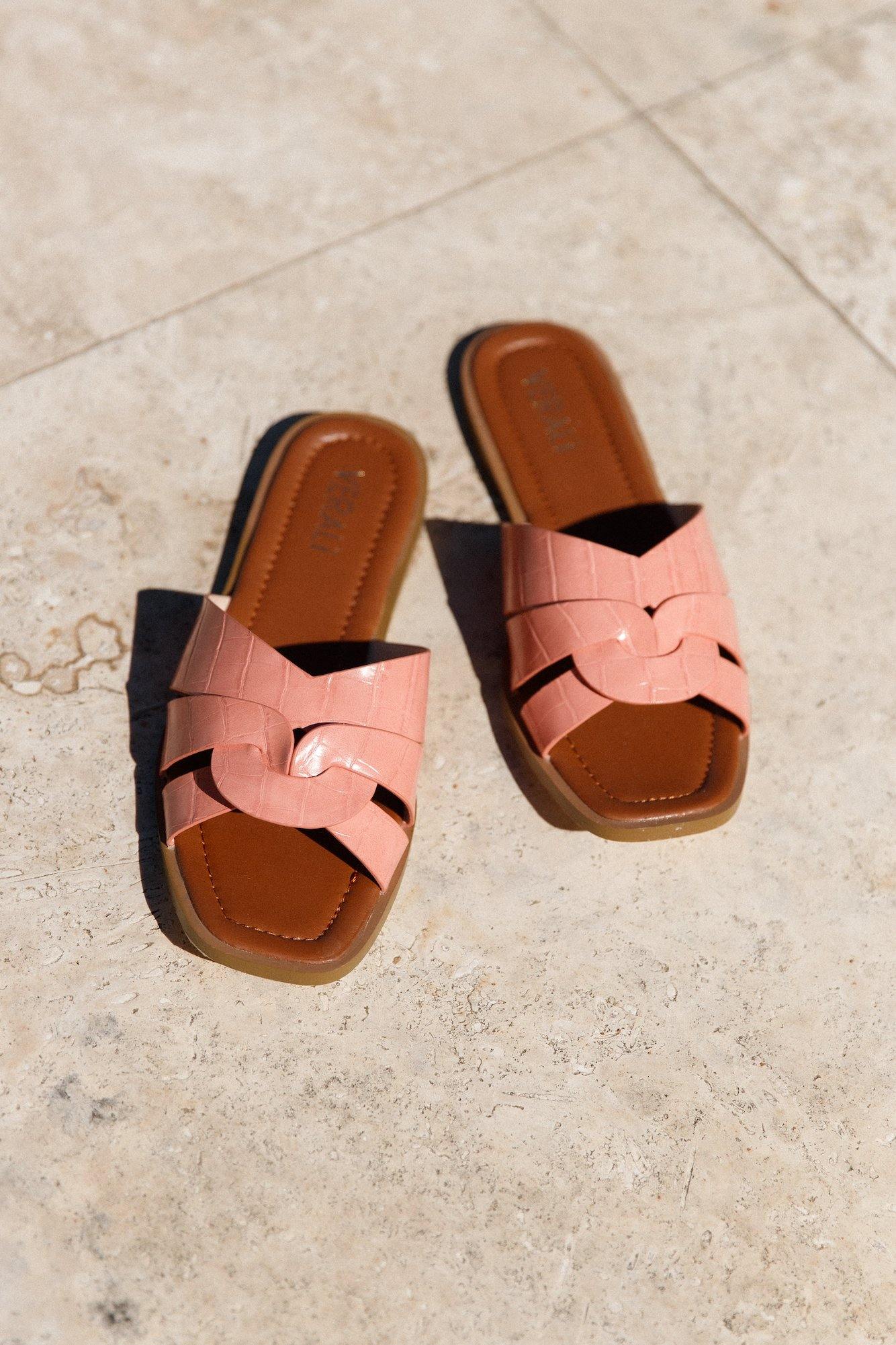 VERALI Glam Slides Peach Croc