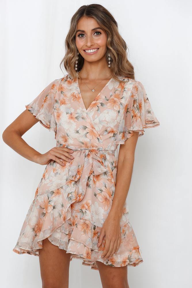 Give Me A Call Dress Nude
