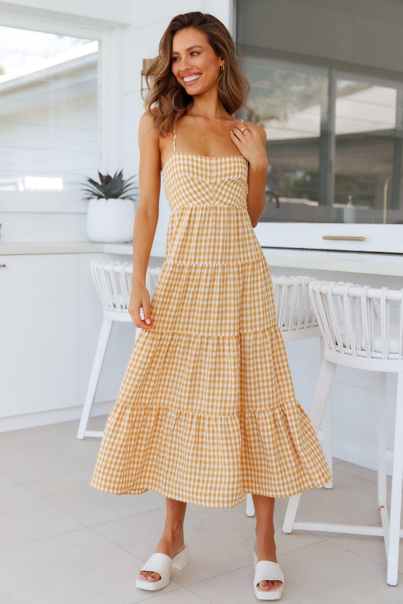 Last Wish Midi Dress Yellow