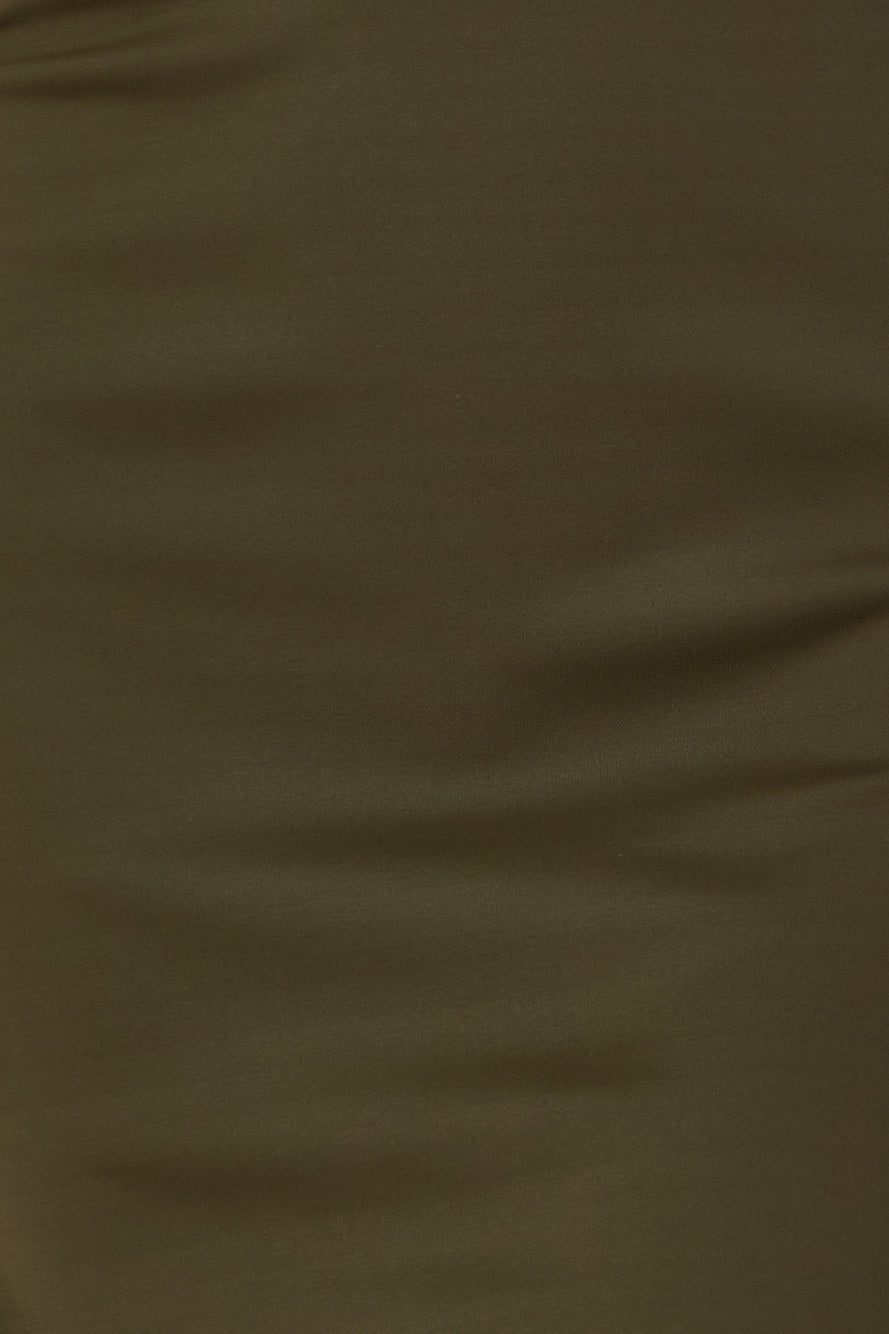 Sweet Lines Midi Dress Khaki