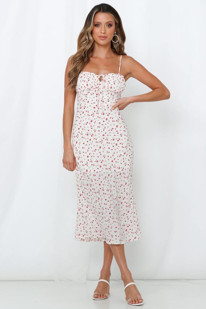 Cut To The Chase Midi Dress Cream