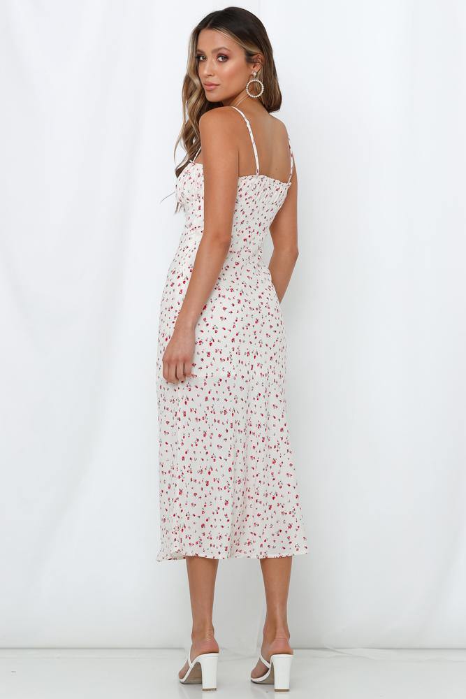 Cut To The Chase Midi Dress Cream