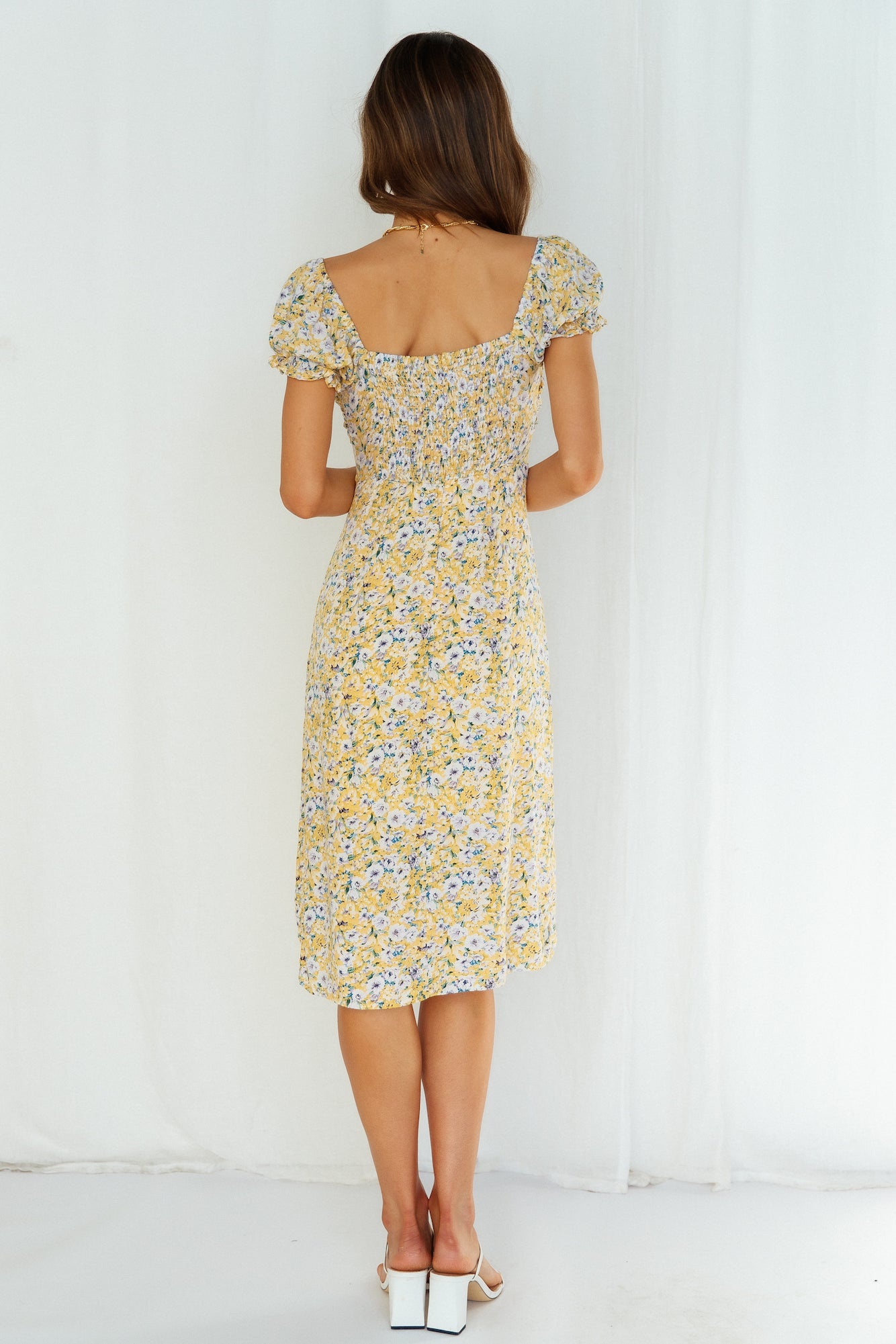 Stunning Stella Midi Dress Yellow