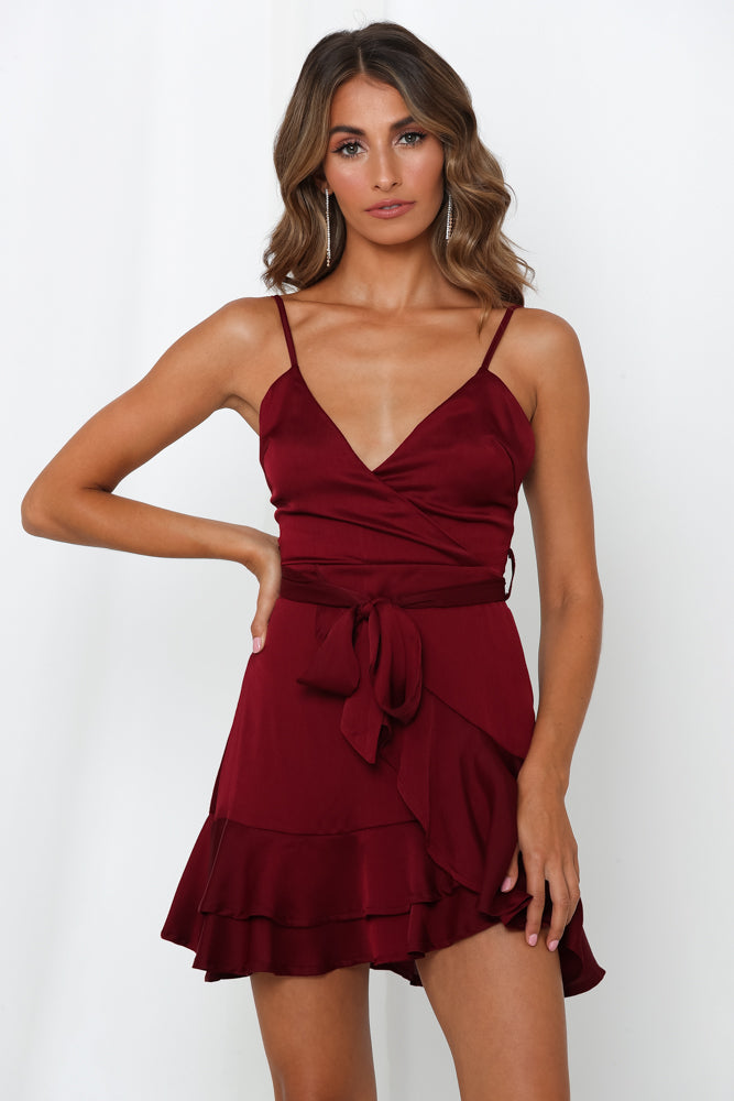 Toy Tea Cups Dress Wine