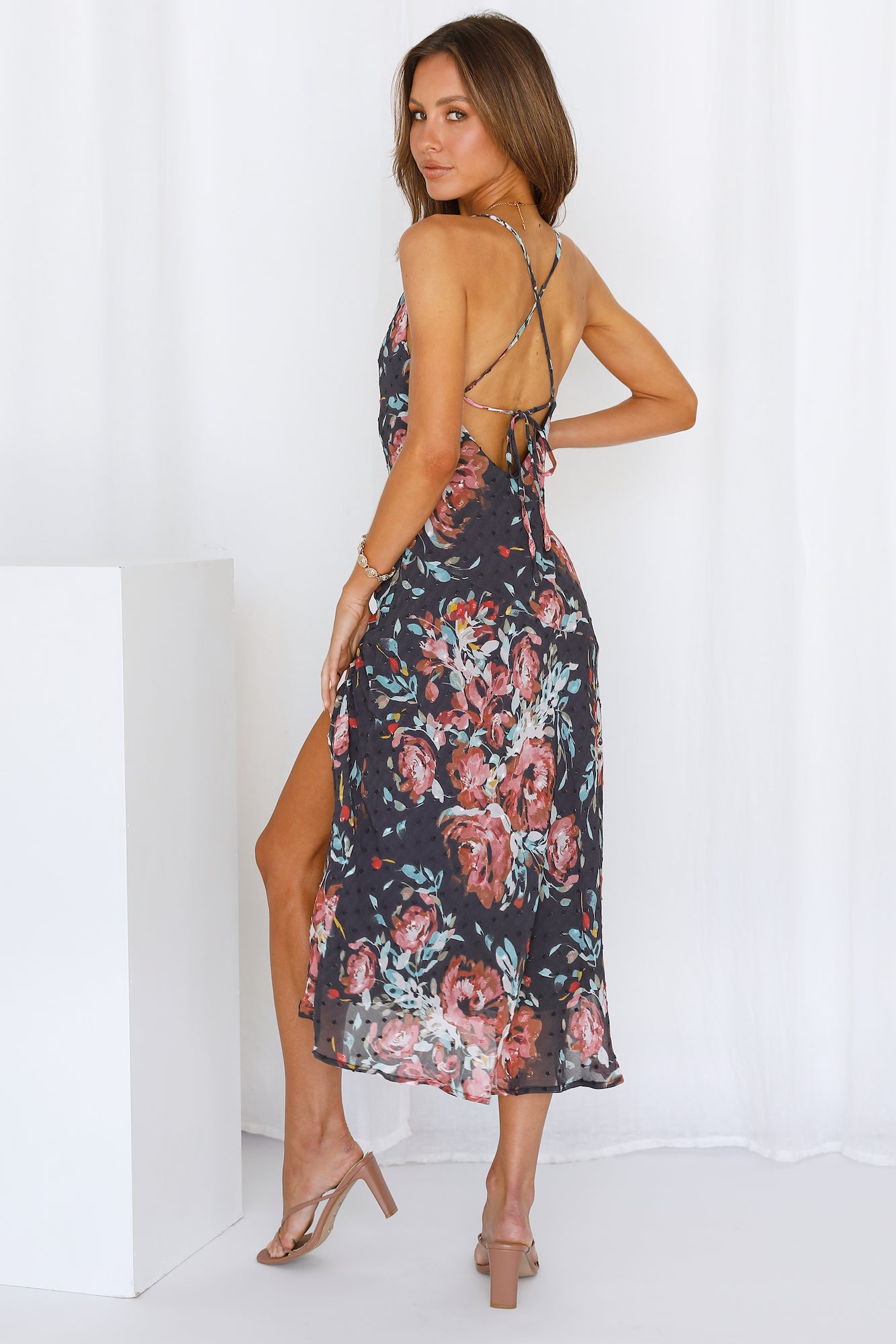 Drinks On Me Midi Dress Black