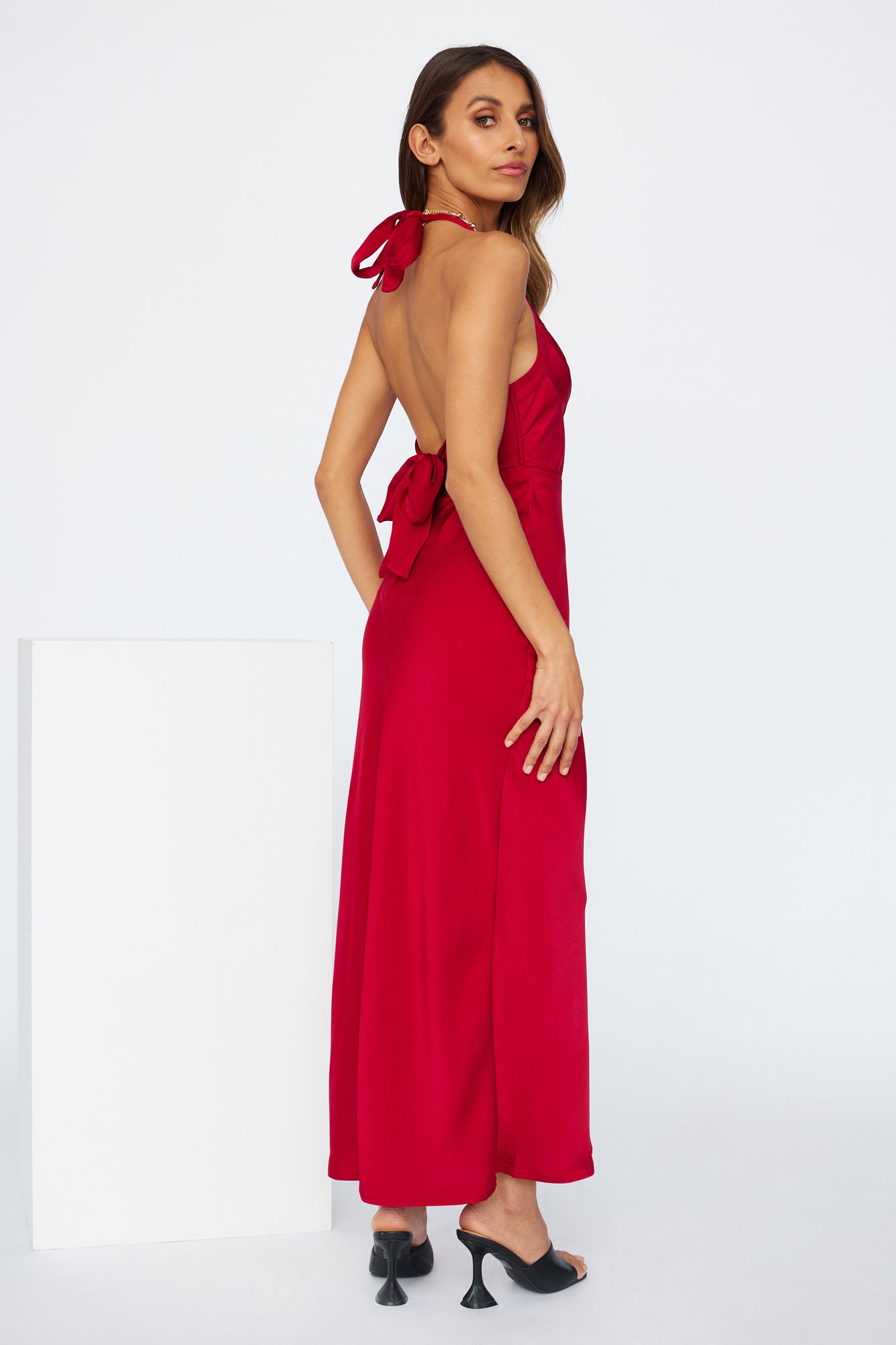 Mine All Night Maxi Dress Wine