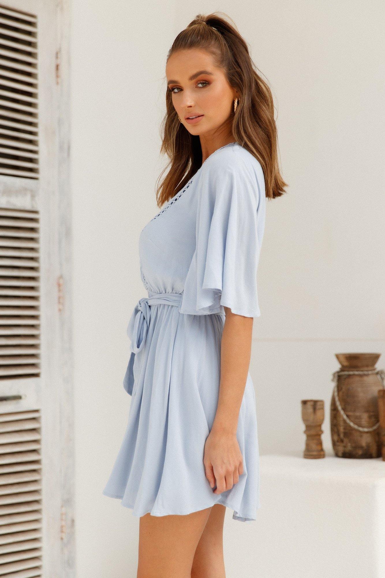 Hugs And Kisses Dress Steel Blue