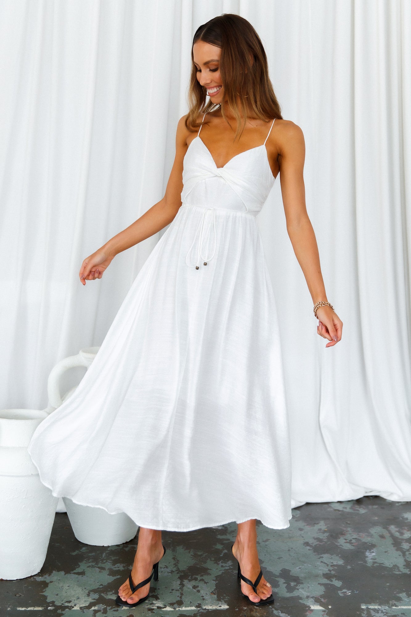 Our Next Brunch Midi Dress White