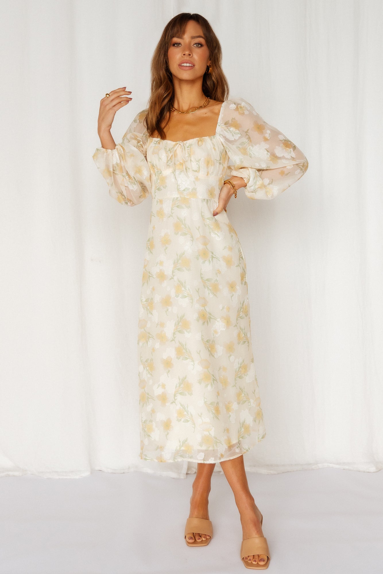 Middle Child Midi Dress Beige