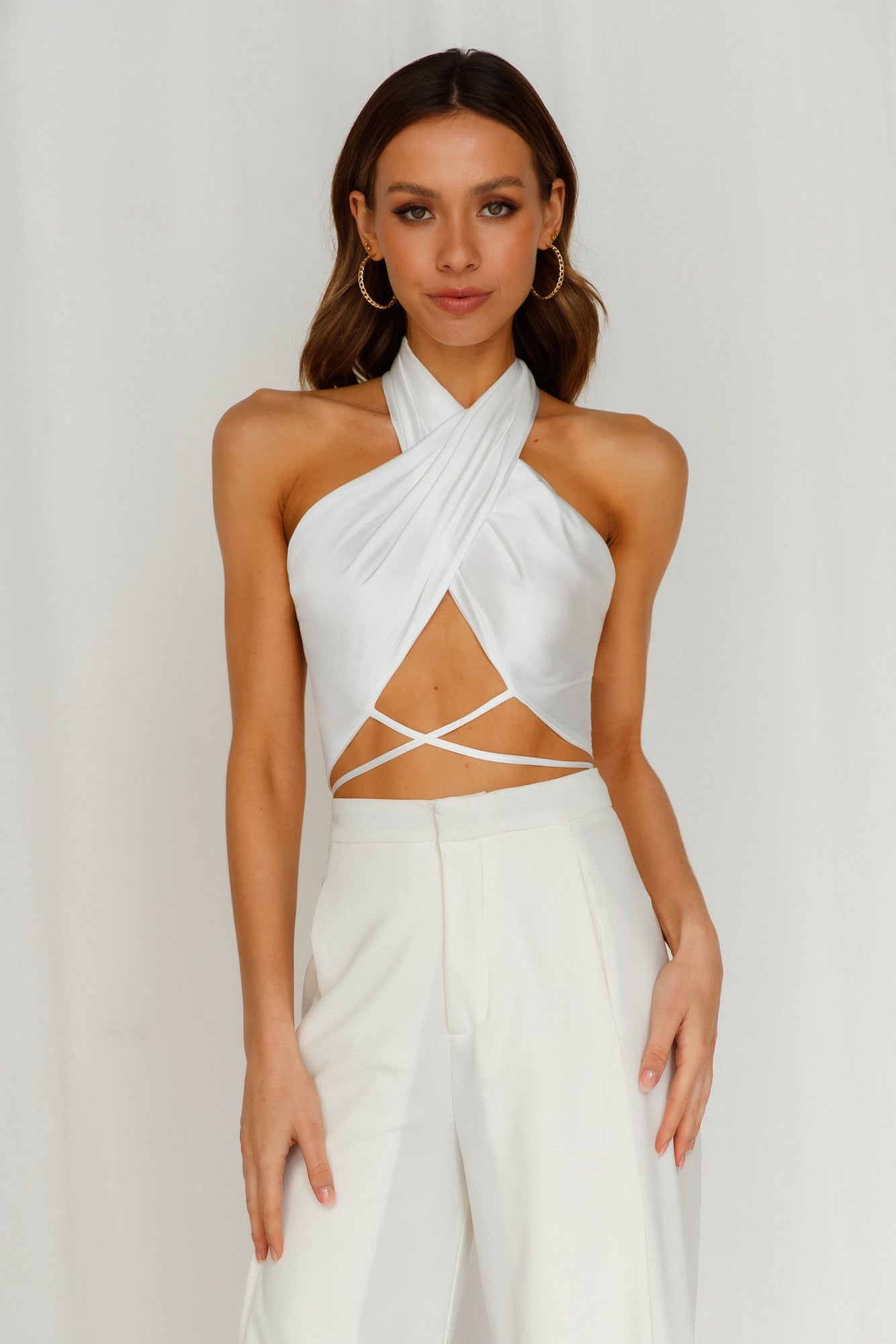 That XX Crop Top White