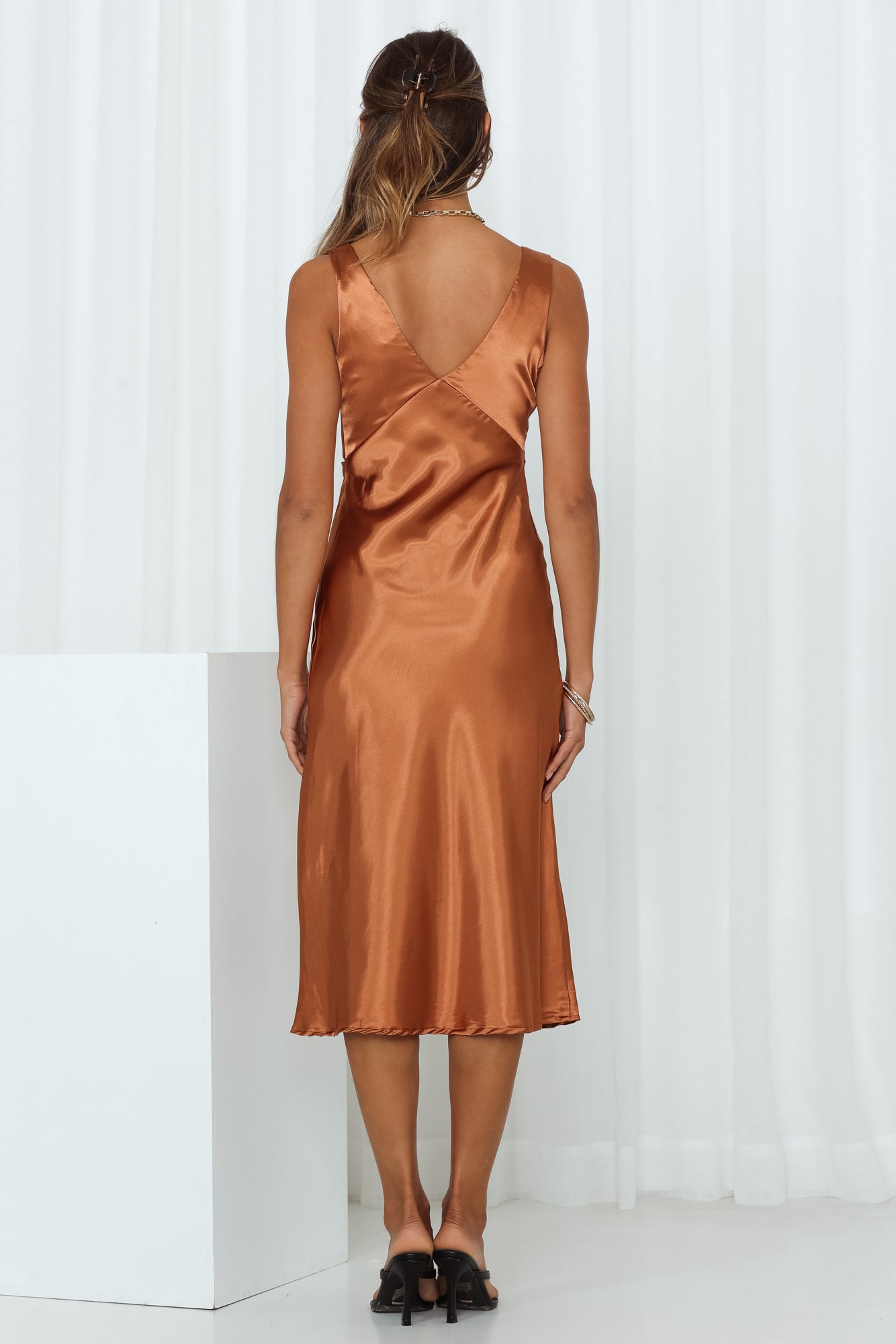 Be My Sunrise Midi Dress Brown