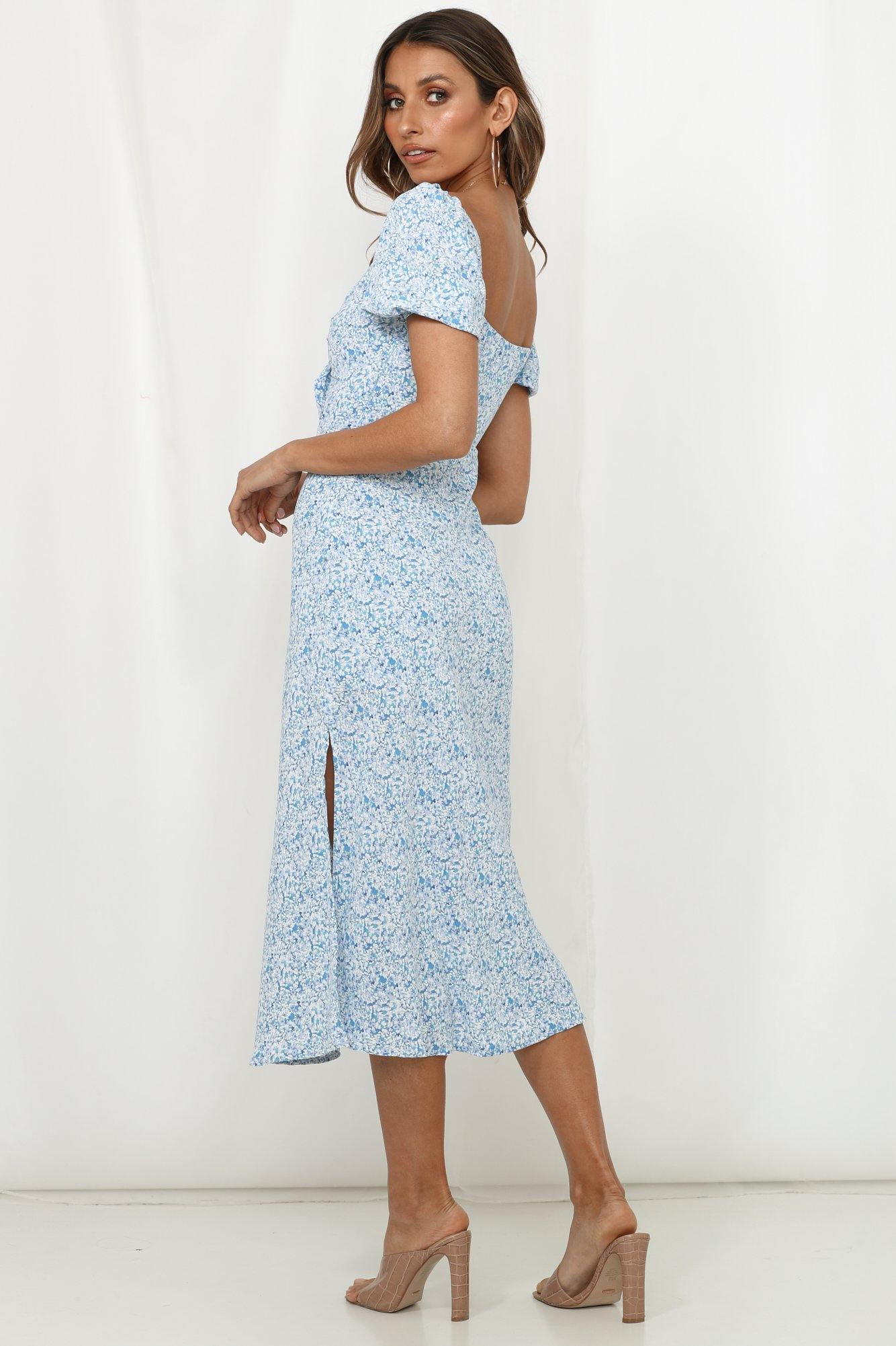 Run In The Mill Midi Dress Blue