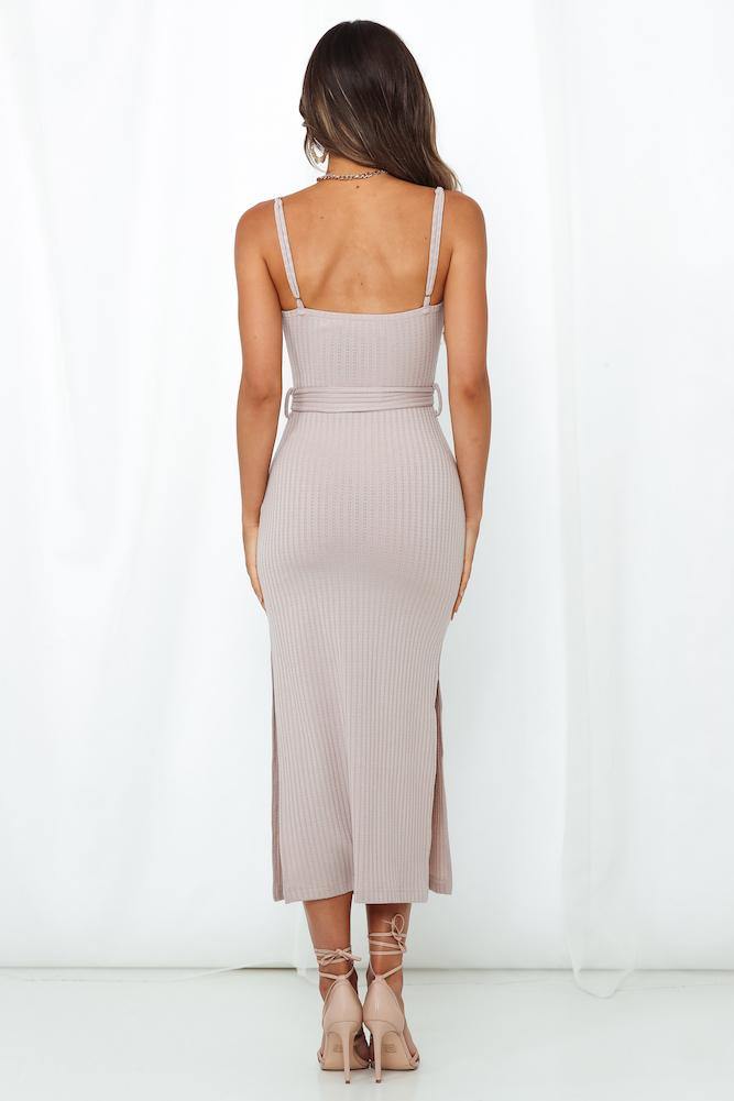 Ways I Loved You Knit Midi Dress Stone