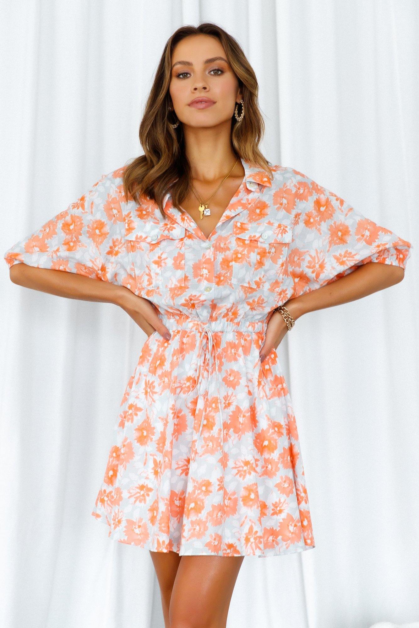 Casablanca Shirt Dress Orange