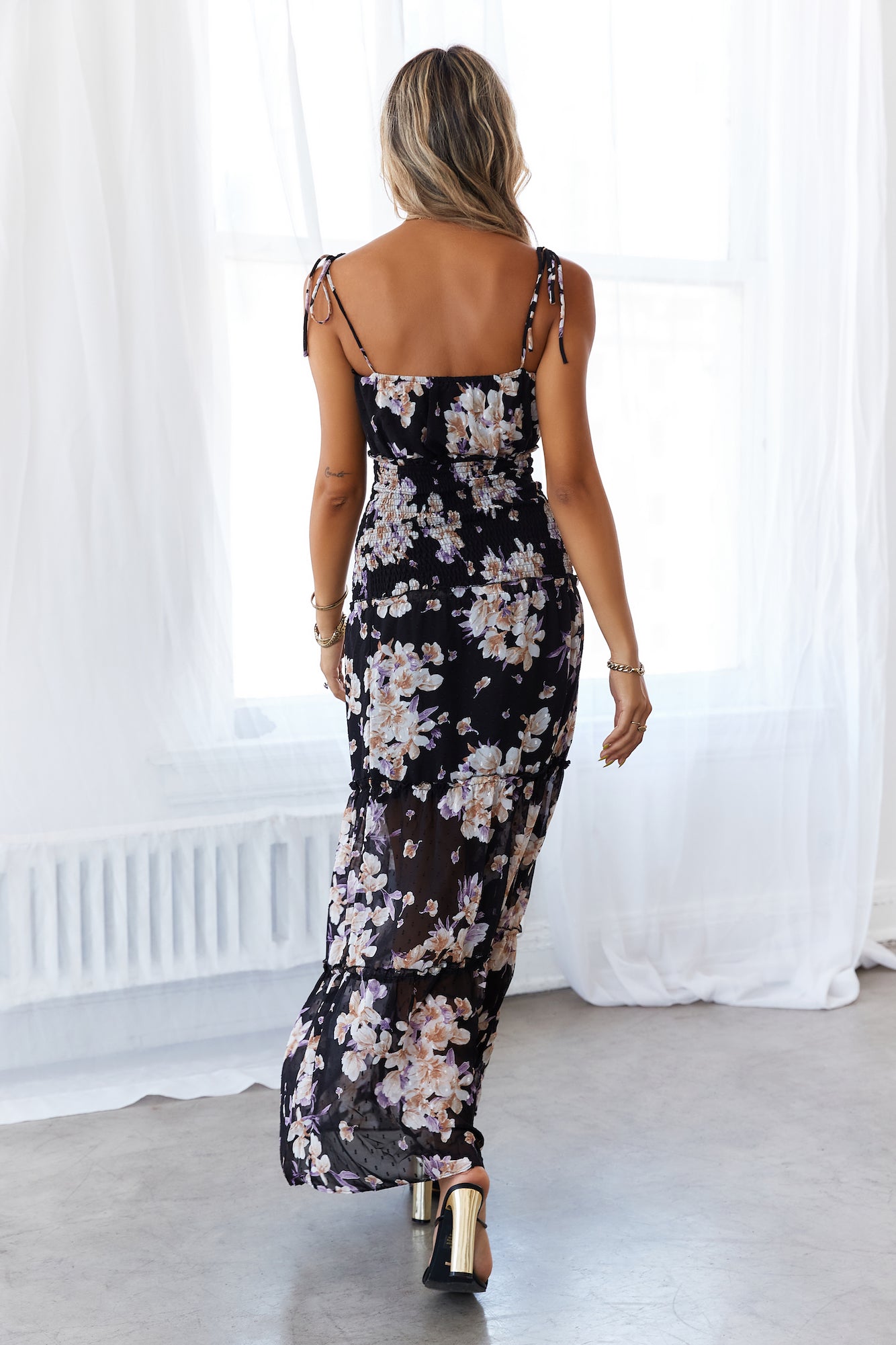 Whimsical Day Maxi Dress Black