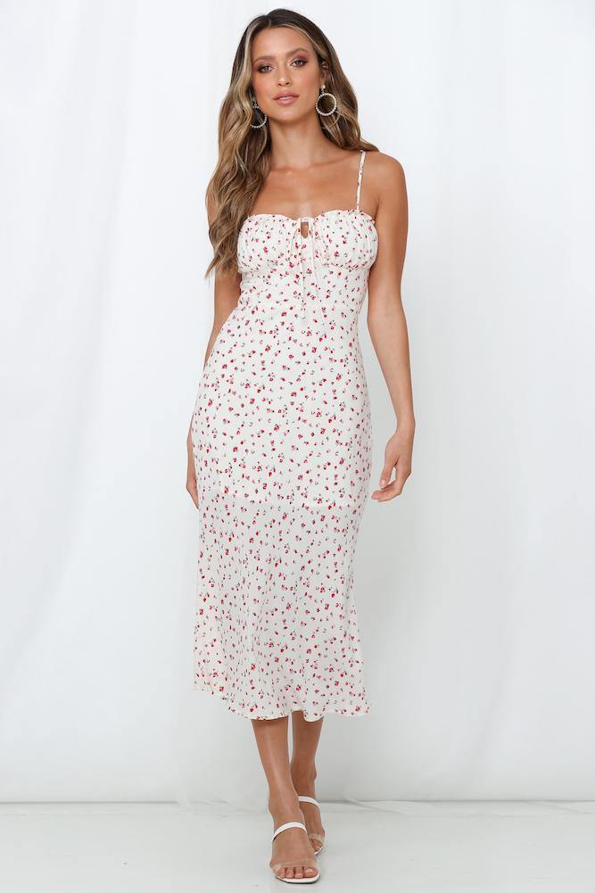 Cut To The Chase Midi Dress Cream