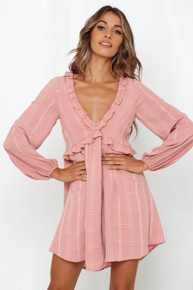 Take Your Time Dress Blush