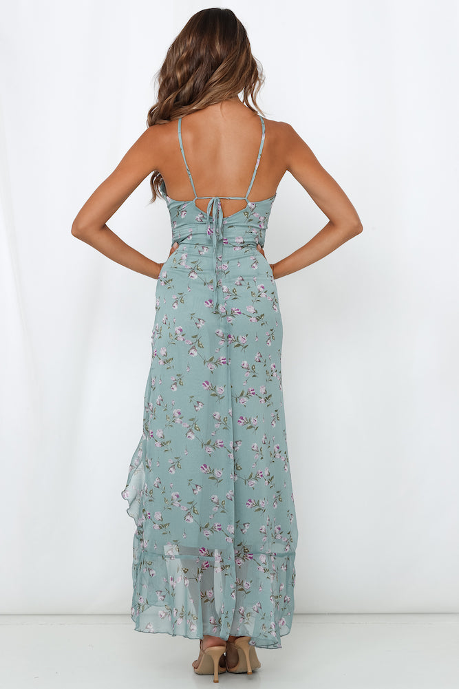 Kissing Strangers Maxi Dress Green